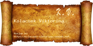 Kolacsek Viktorina névjegykártya
